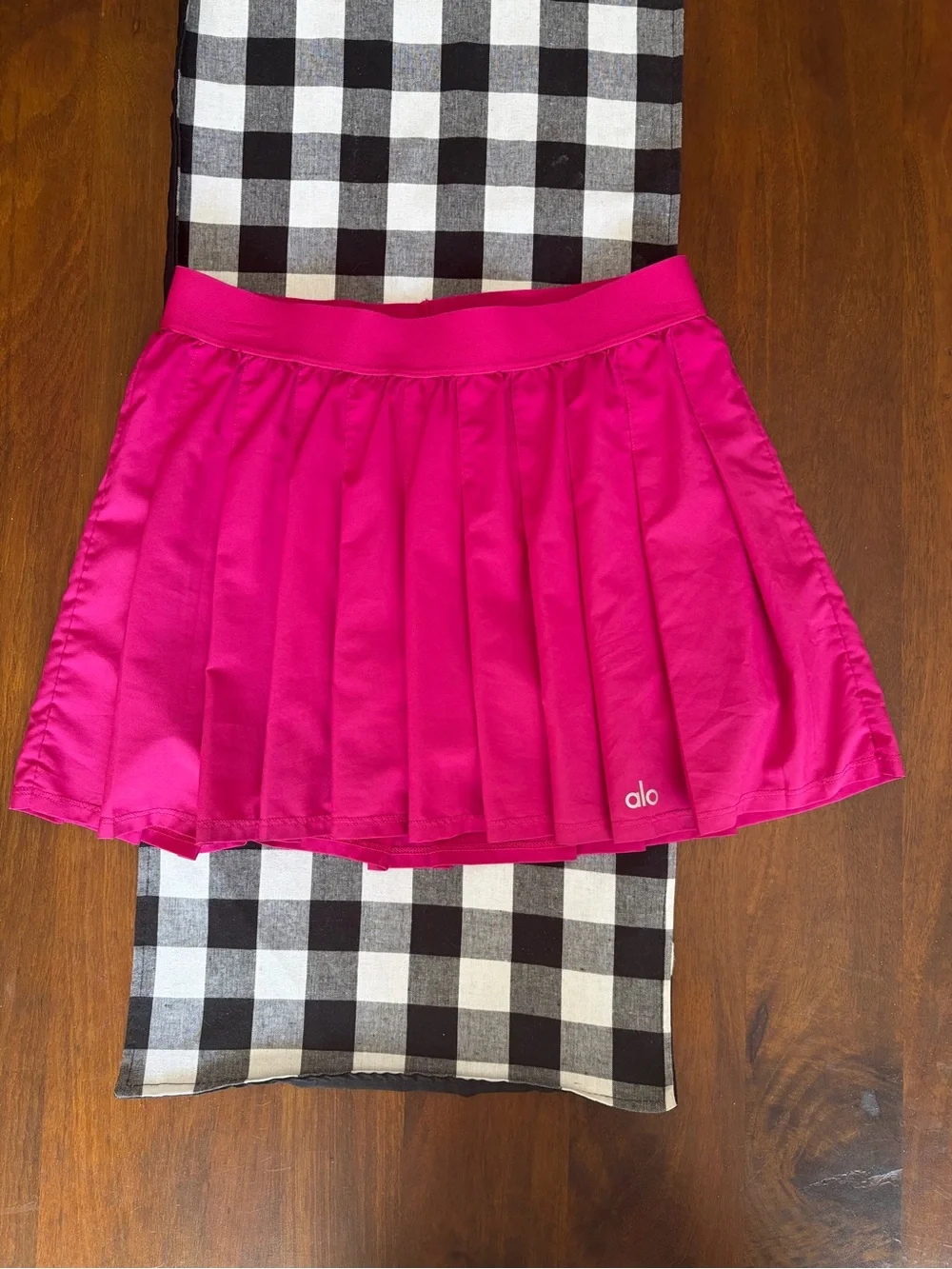 Alo Pink Pleated Varsity Skirt